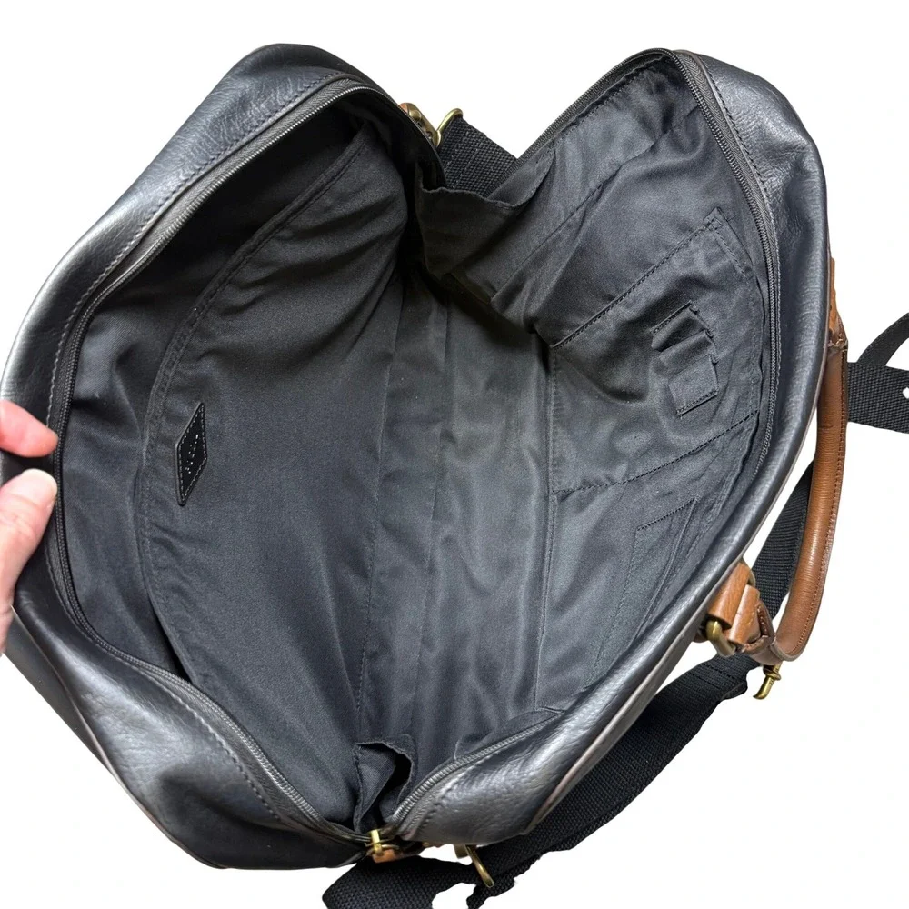 Fossil Leather Evan Satchel Messenger Laptop Work Bag Crossbody Work Bag Handbag